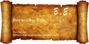 Bereczky Ede névjegykártya