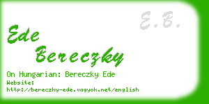 ede bereczky business card